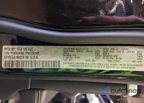 2023 Jeep Grand Cherokee L Limited 4X4 из США, поврежденный, VIN 1C4RJKBG1P8729145